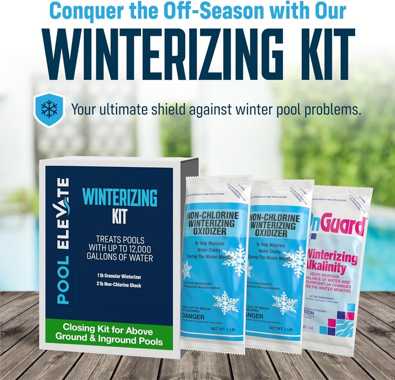 POOL ELEVATE Winter Closing Kit - Winterizing for Above Ground & In-Ground Pools up to 12,000 Gallons: Protect Your at The end of Season with Our 3-in-one Maintenance - Image 2